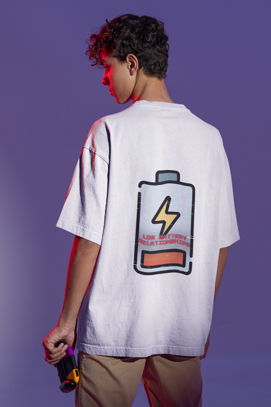 "LOW BATT LOVE" OVERSIZED TEE